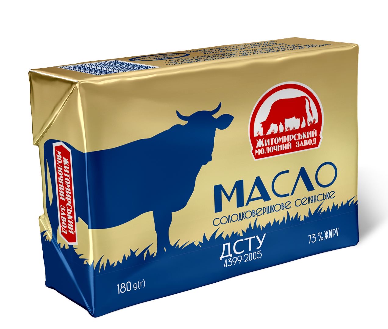 Масло солодковершкове селянське 73% жиру 180гр Житомирський Молочний Завод